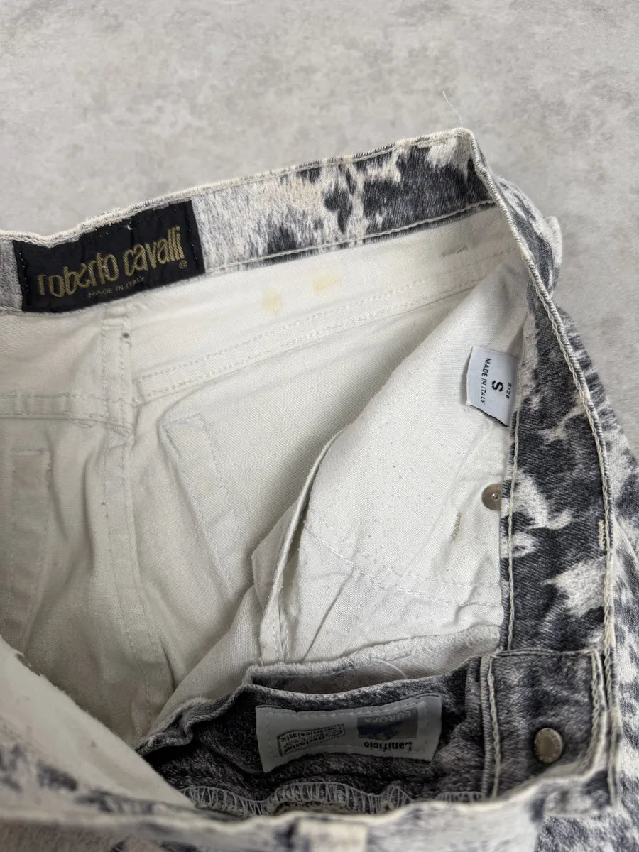 FW1999 Roberto Cavalli White Fury Print Movement Pants iEFibRM 6