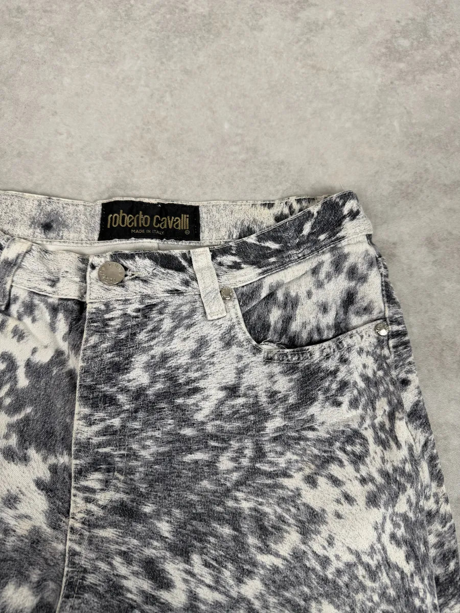 FW1999 Roberto Cavalli White Fury Print Movement Pants iEFibRM 7