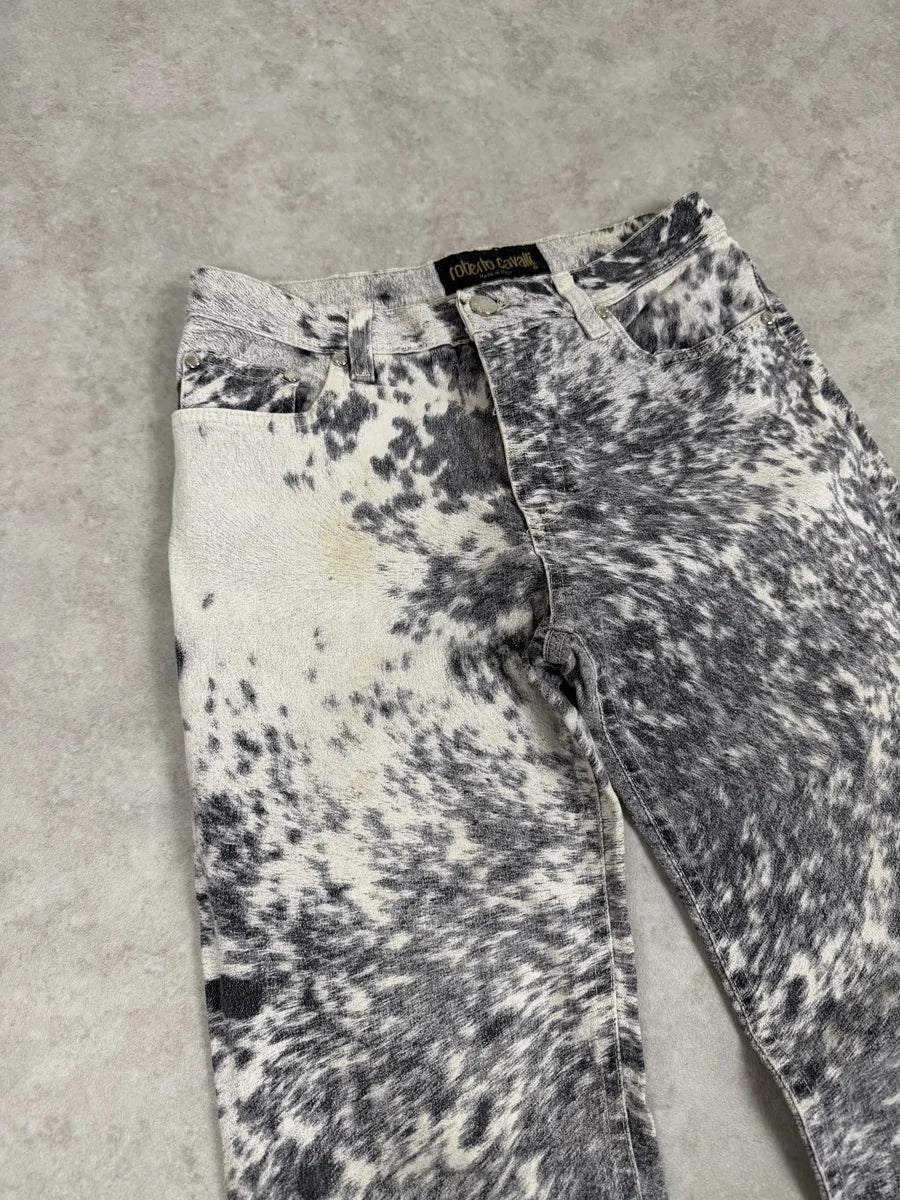FW1999 Roberto Cavalli White Fury Print Movement Pants iEFibRM 8