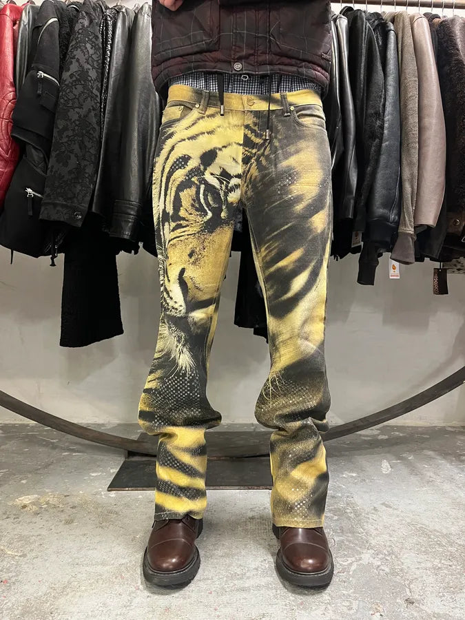 FW2000 Cavalli Yellow Savage Tiger Pants (M/L) UeyXmAX 1