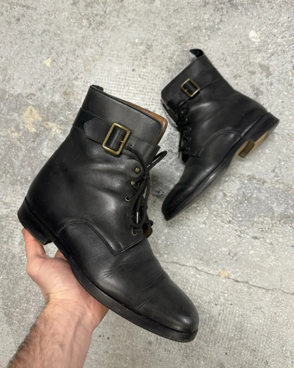 FW2000 Dolce & Gabbana Black Leather Boots (40.5eu/us7.5) 0