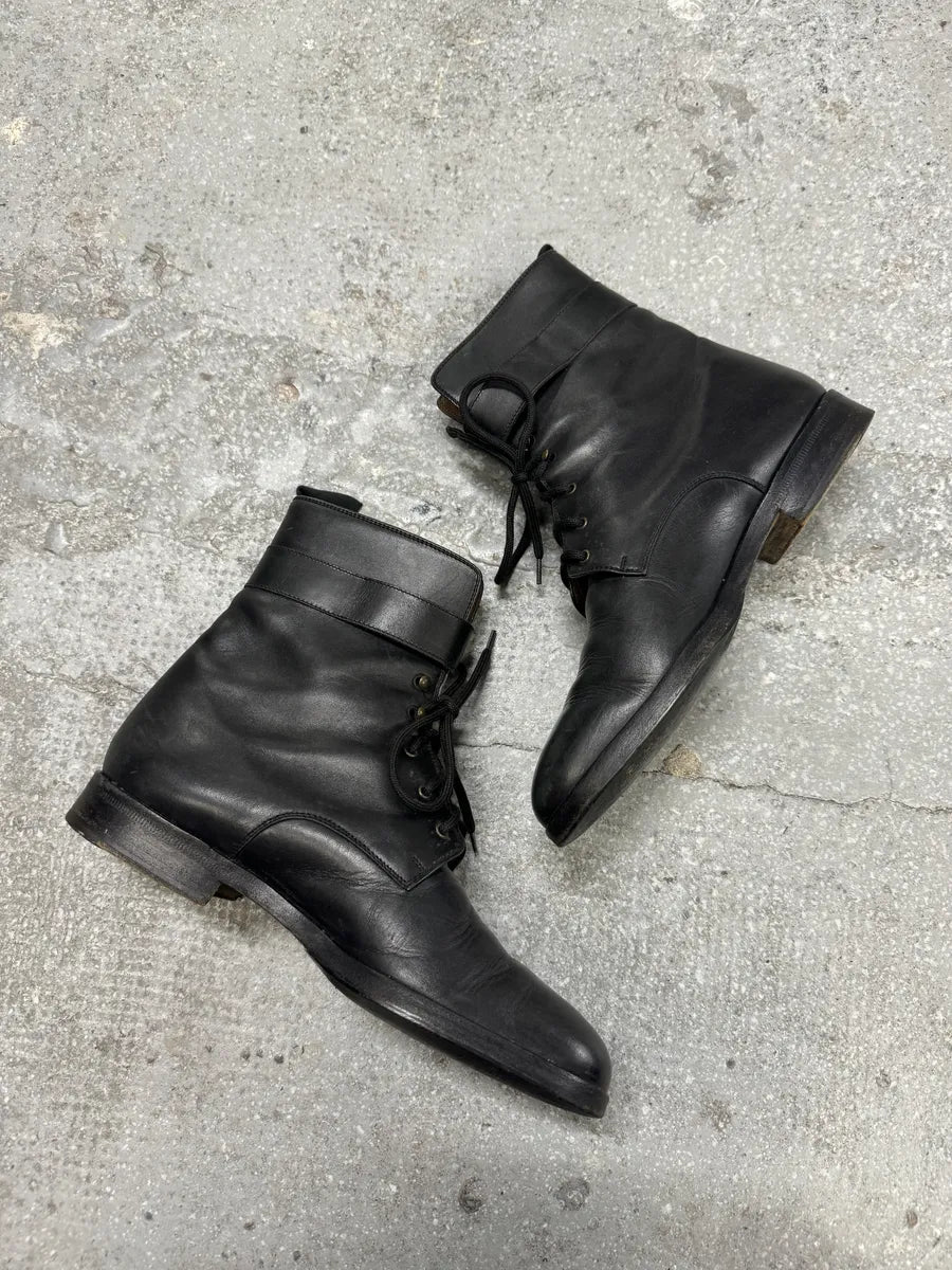 FW2000 Dolce & Gabbana Black Leather Boots tziMfJy 1