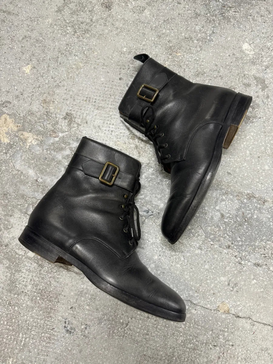 FW2000 Dolce & Gabbana Black Leather Boots tziMfJy 2