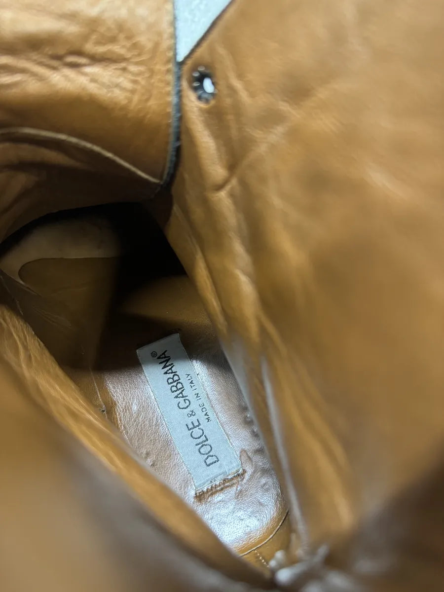 FW2000 Dolce & Gabbana Black Leather Boots tziMfJy 9