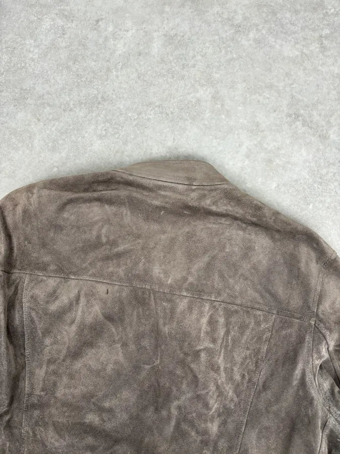 2000s Gucci Grey Suede Asymmetrical Zip Biker Jacket by Tom Ford VdhfhQu 5