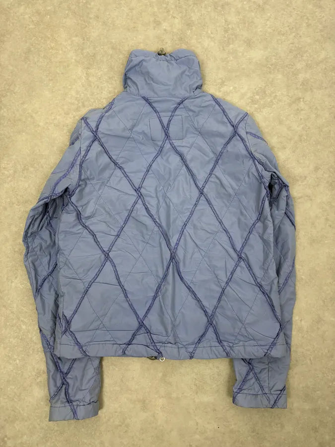 FW2000 Marithé + François Girbaud Light Blue Quilted Geometric Nylon Jacket zrRtPAE 6
