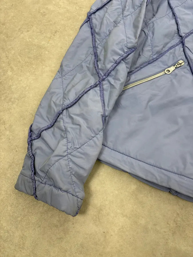 FW2000 Marithé + François Girbaud Light Blue Quilted Geometric Nylon Jacket zrRtPAE 7