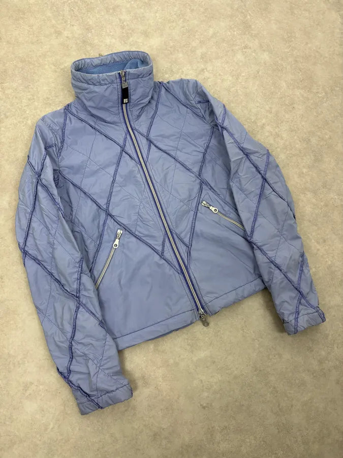 FW2000 Marithé + François Girbaud Light Blue Quilted Geometric Nylon Jacket zrRtPAE 4