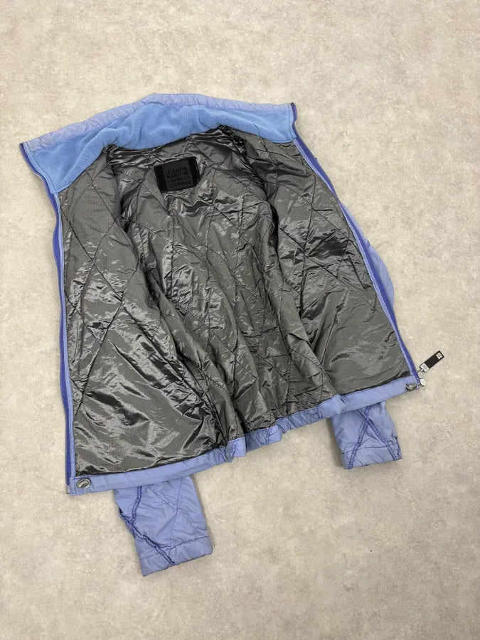 FW2000 Marithé + François Girbaud Light Blue Quilted Geometric Nylon Jacket zrRtPAE 8