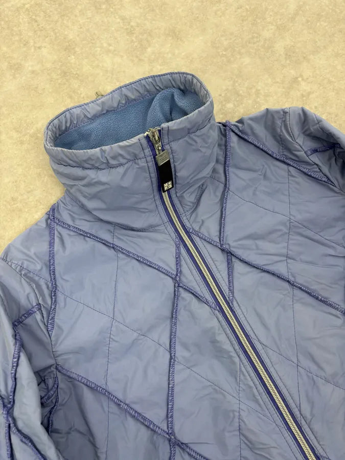 FW2000 Marithé + François Girbaud Light Blue Quilted Geometric Nylon Jacket zrRtPAE 5