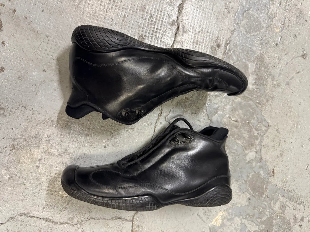 FW2000 Prada Black Leather Linea Rossa Shoes IwpQBHT 8