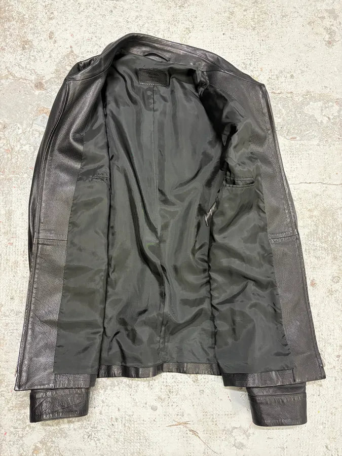 FW2000 Prada Black Leather Premium Jacket ycWNbVW 6