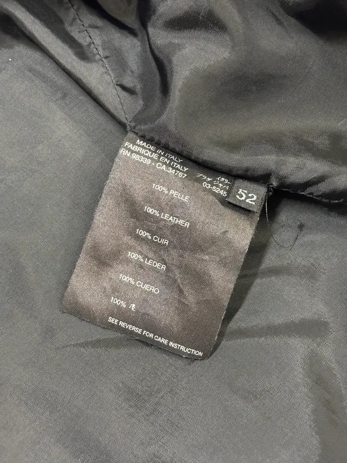 FW2000 Prada Black Leather Premium Jacket ycWNbVW 8