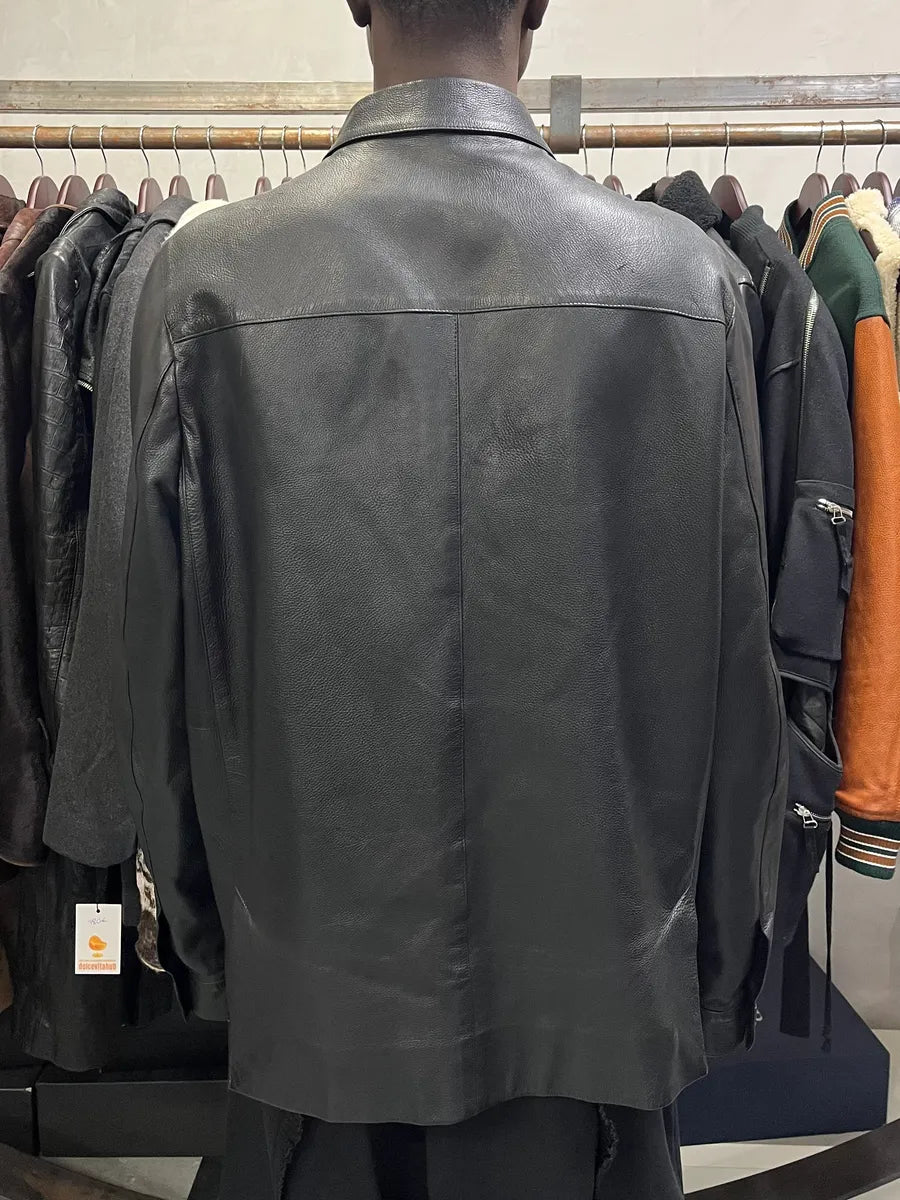 FW2000 Prada Black Leather Premium Jacket ycWNbVW 2