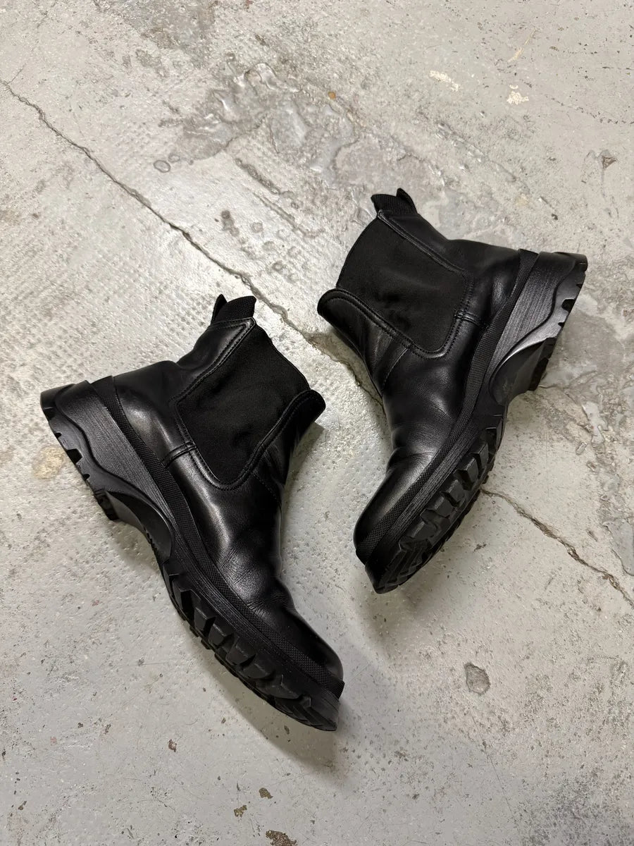FW2000 Prada Black Leather Vibram Boots xuJcrJJ 4