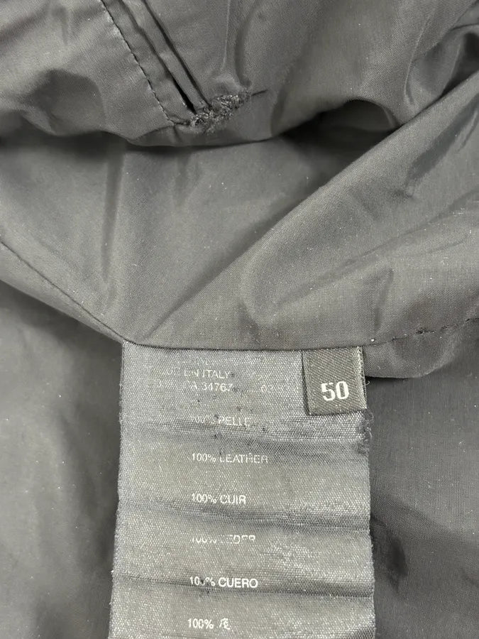 FW2000 Prada Black Minimalist Leather Jacket kXaEJgw 12