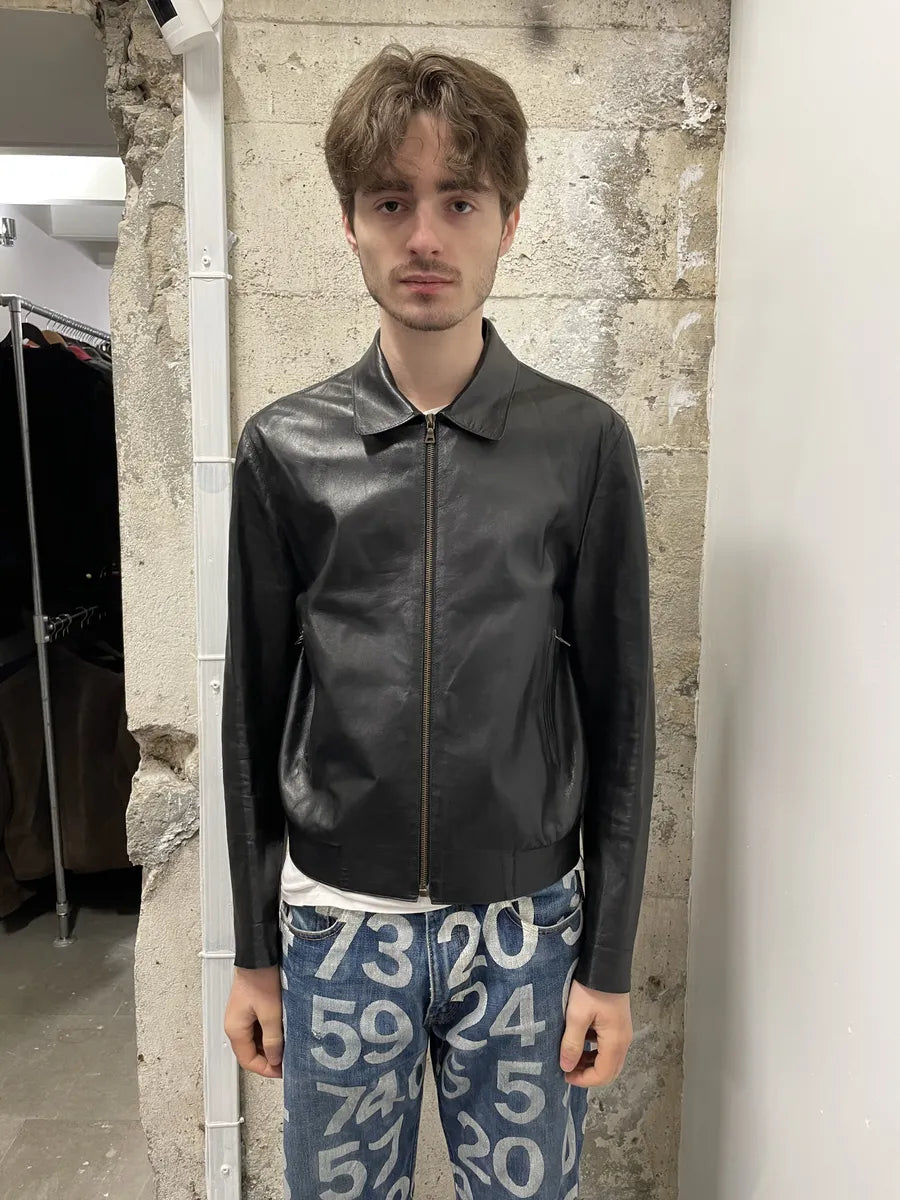FW2000 Prada Black Pure Leather Jacket (S) 1