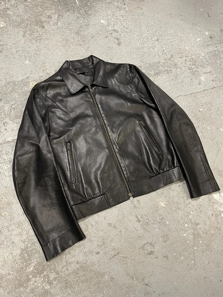 FW2000 Prada Black Pure Leather Jacket (S) 3