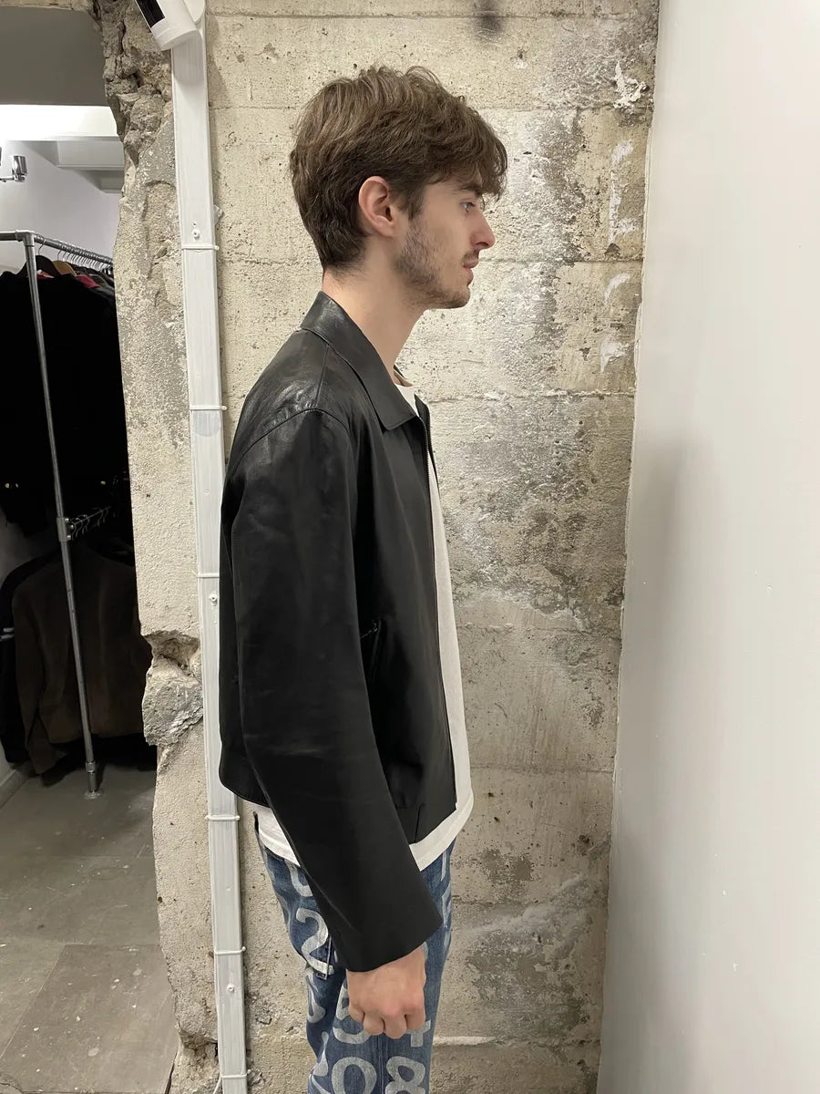 FW2000 Prada Black Pure Leather Jacket (S) 4
