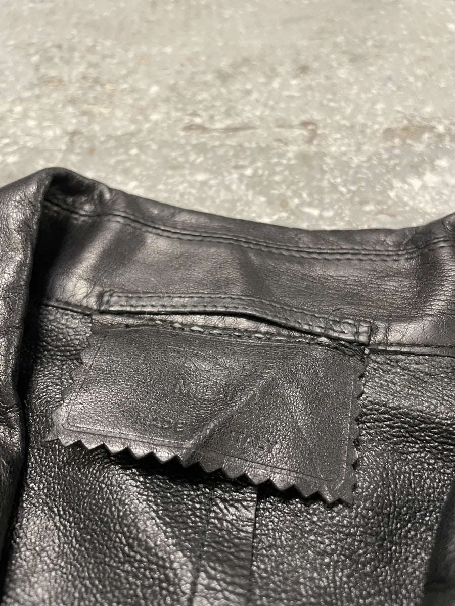 FW2000 Prada Black Pure Leather Jacket (S) 6