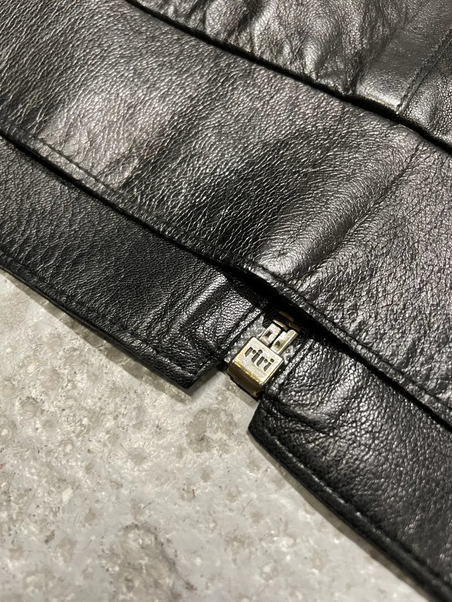 FW2000 Prada Black Pure Leather Jacket (S) 8
