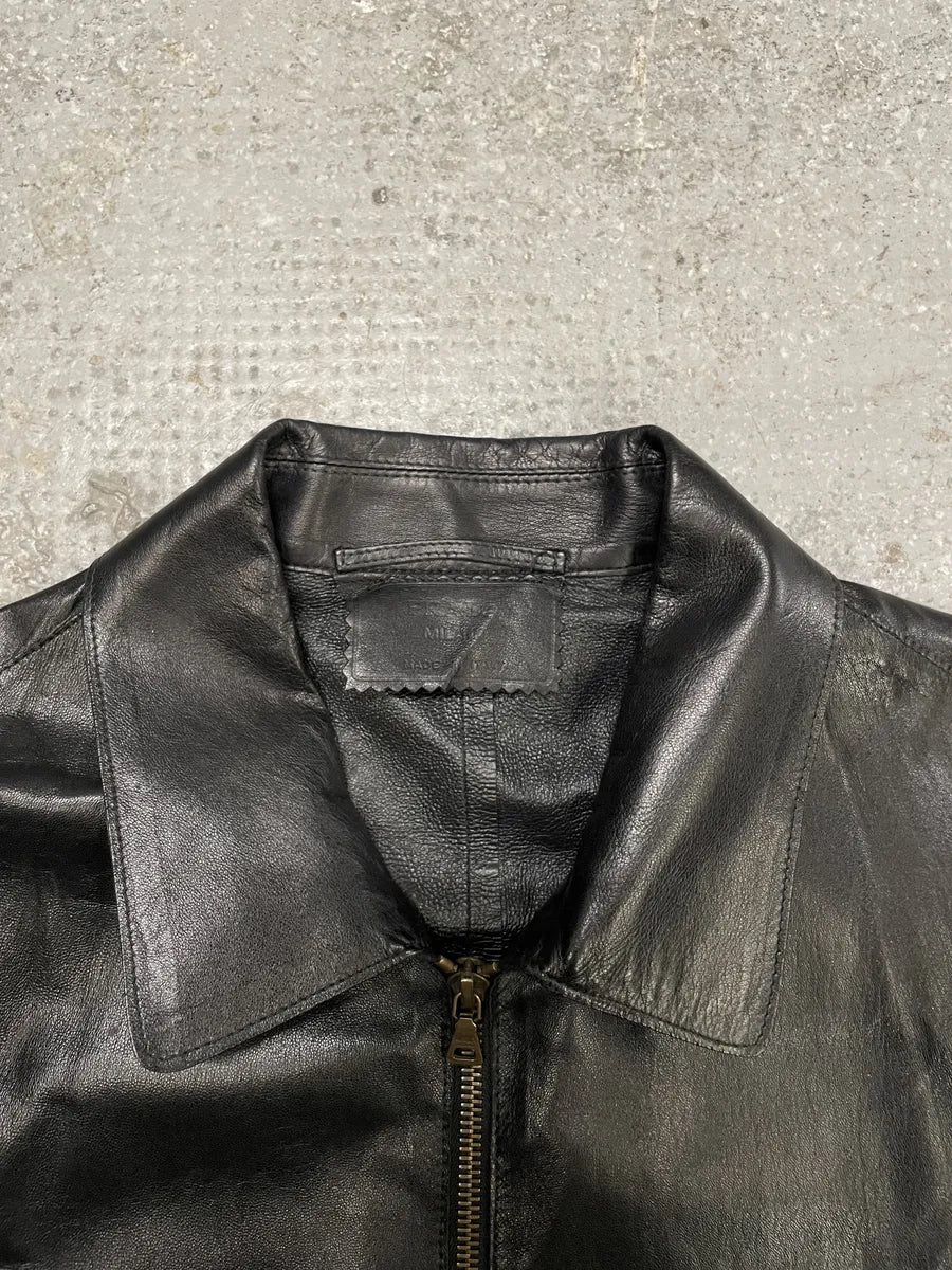 FW2000 Prada Black Pure Leather Jacket (S) 9