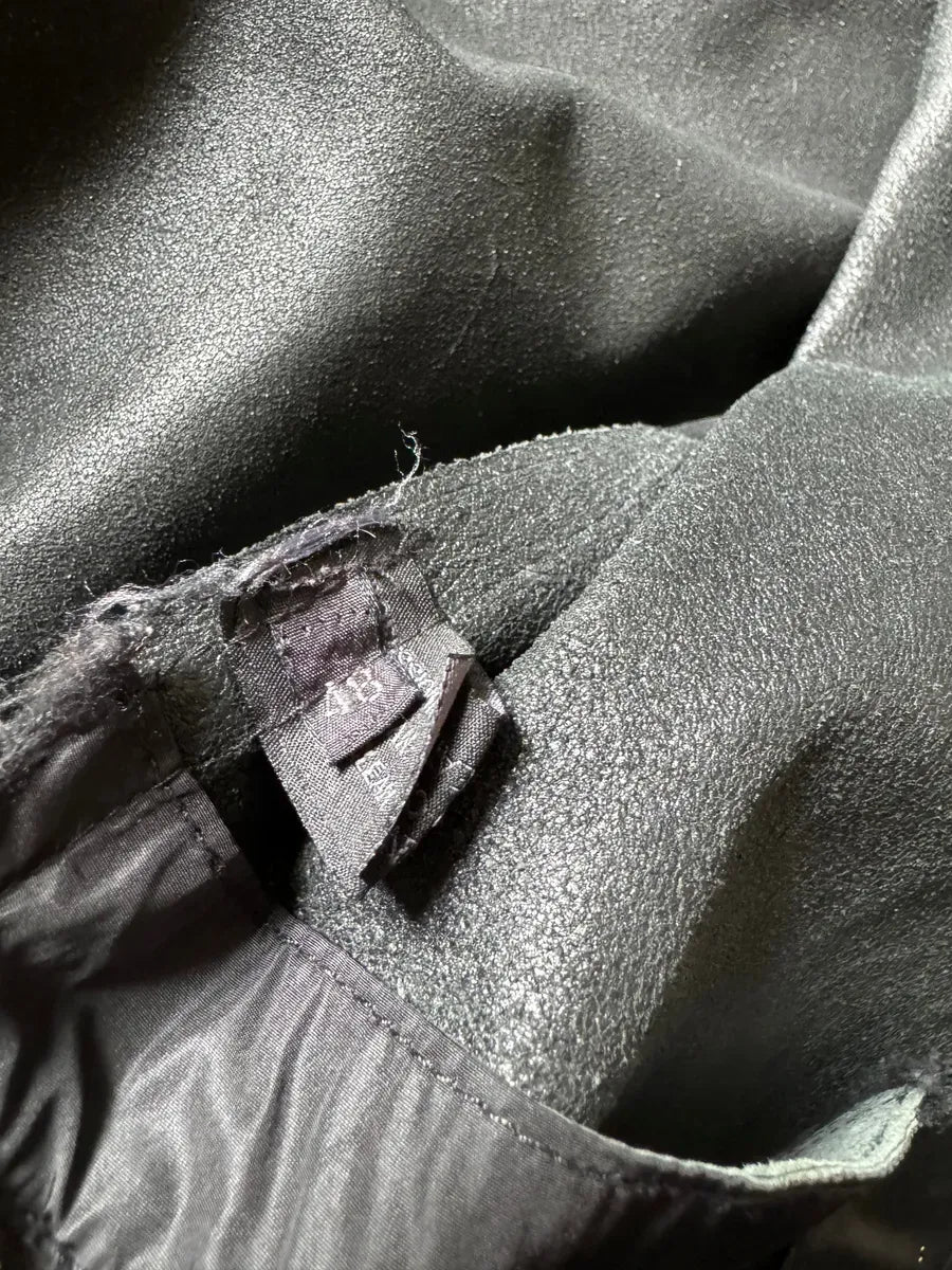 FW2000 Prada Black Pure Trench Leather Jacket JRsKjSE 11