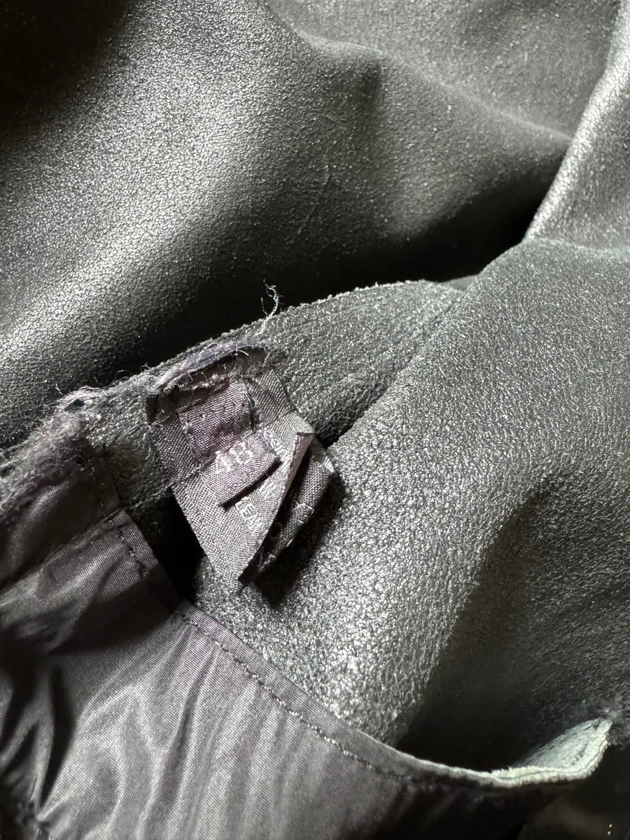 FW2000 Prada Black Pure Trench Leather Jacket JRsKjSE 6