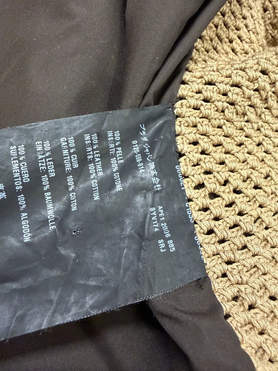 FW2000 Prada Brown & Beige Biker Leather Jacket ScDpxbJ 8