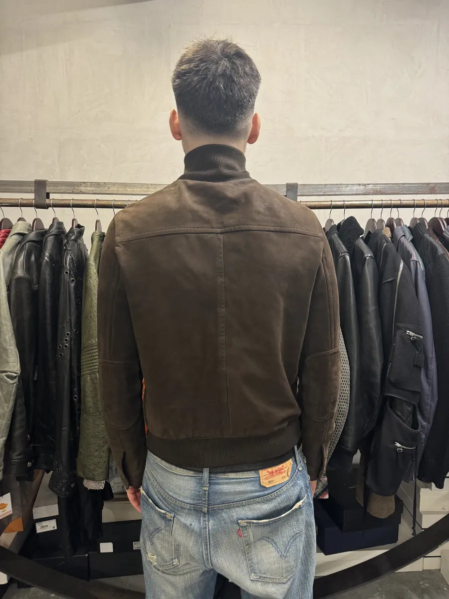 FW2000 Prada Brown Eroded Leather Jacket  dWPfhIU 5