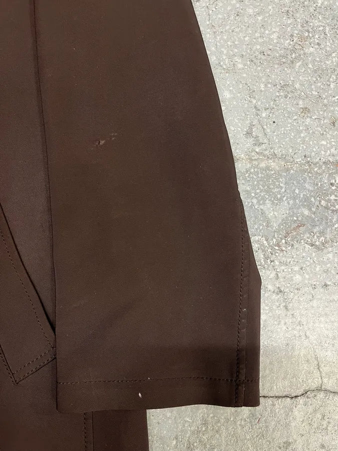 FW2000 Prada Brown Minimalist Long Trench Jacket (M/L) SqTAusP 10