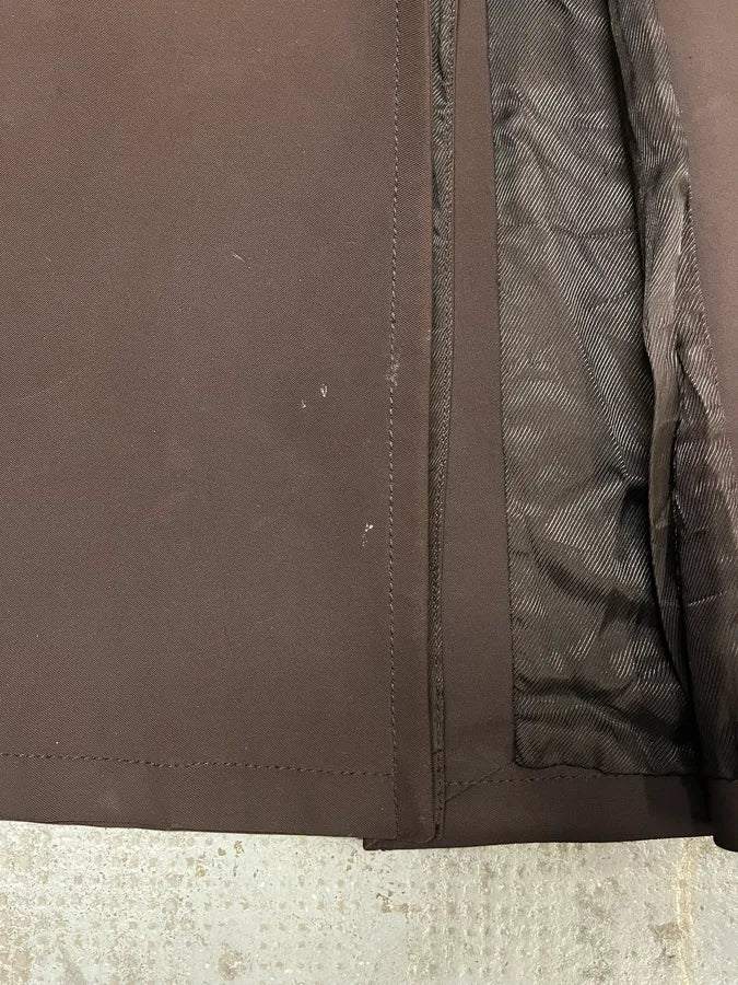 FW2000 Prada Brown Minimalist Long Trench Jacket (M/L) SqTAusP 9