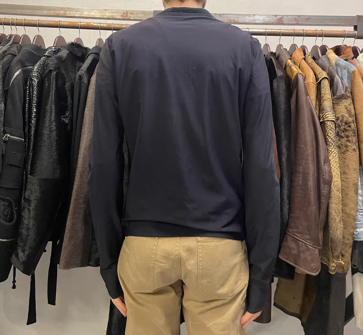 FW2000 Prada Hybrid Leather Cardigan YjNbfXh 2