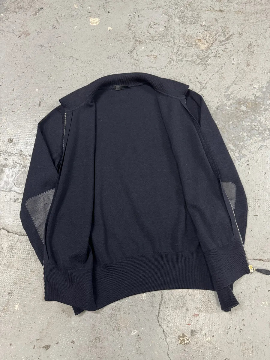 FW2000 Prada Navy Zip-up Sweater (L) jpqqtkY 3