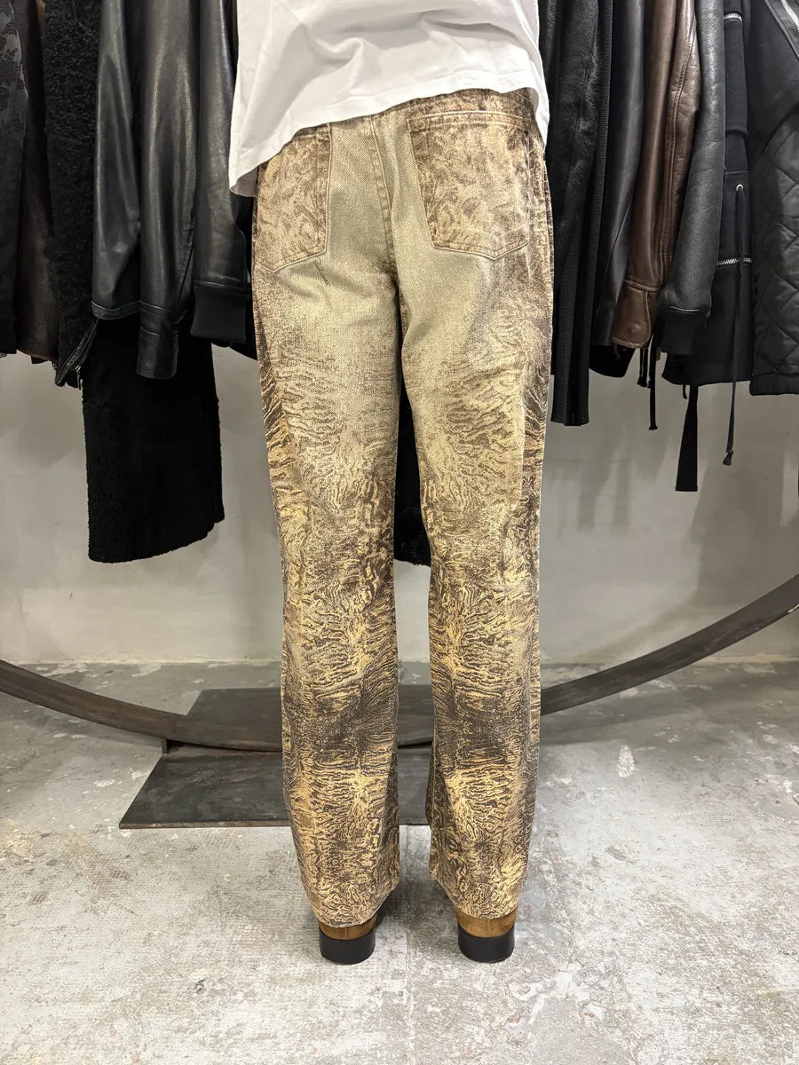 FW2000 Roberto Cavalli Beige Eroded Marble Pants (S) uqpYXmq 3