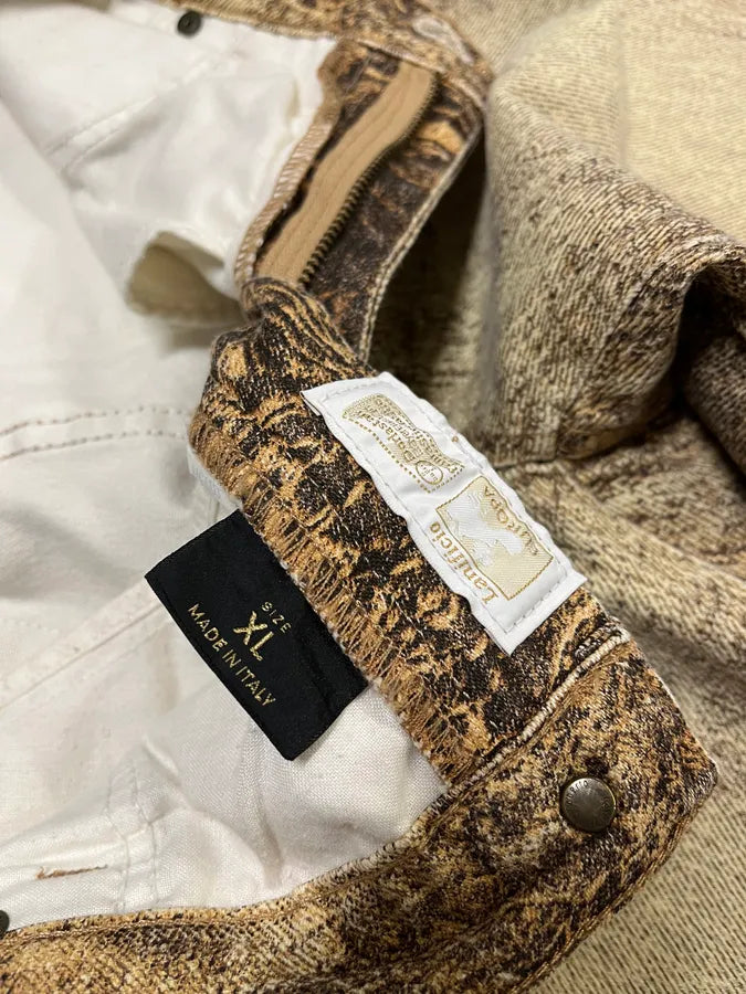 FW2000 Roberto Cavalli Beige Marble Pants (M) KIINZSz 10