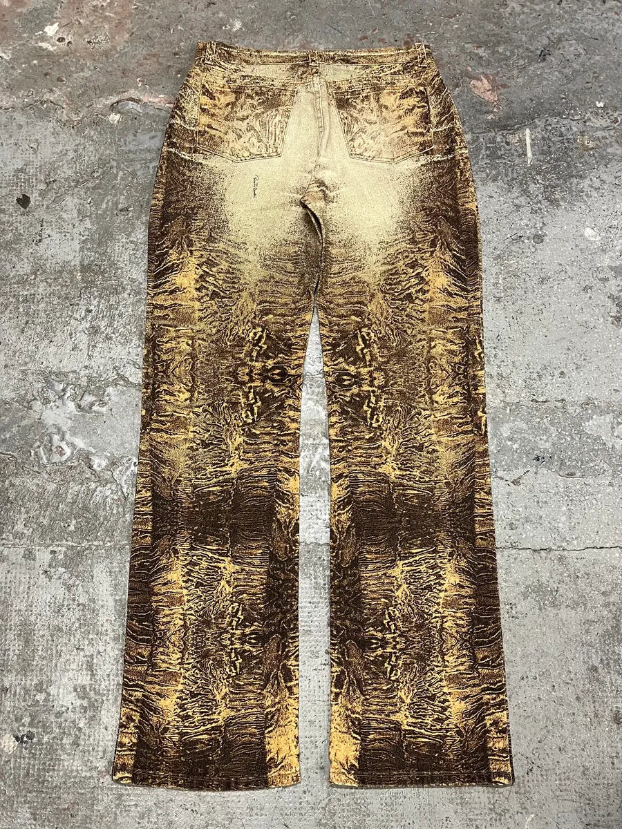 FW2000 Roberto Cavalli Beige Marble Pants (M) KIINZSz 5