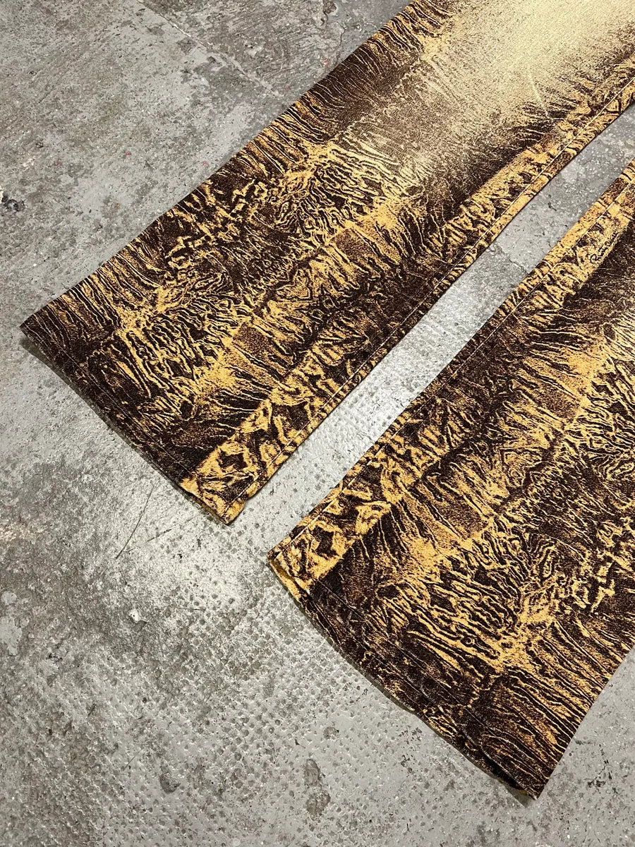 FW2000 Roberto Cavalli Beige Marble Pants (M) KIINZSz 7