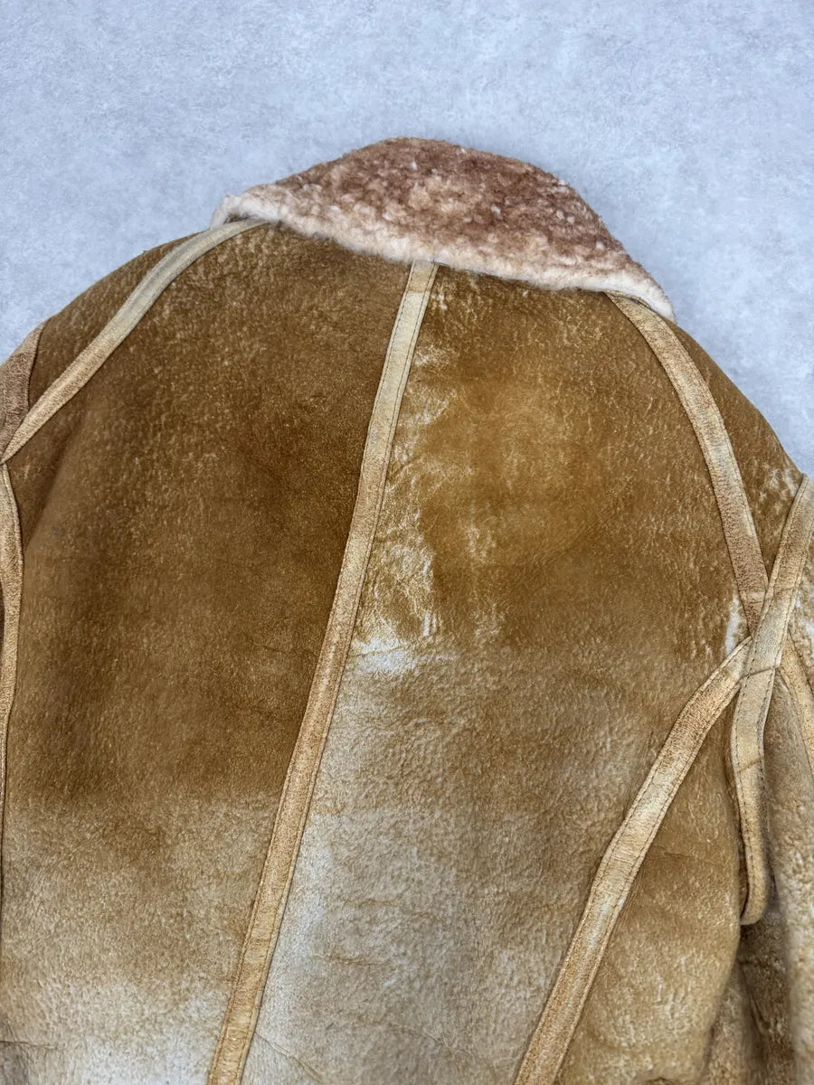 FW2000 Roberto Cavalli Beige Shearling Leather Jacket  eTmJcDt 10