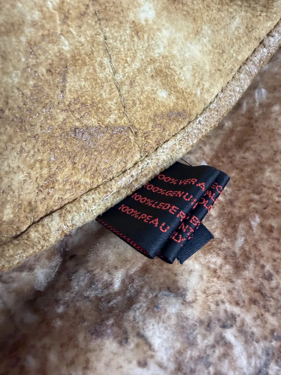 FW2000 Roberto Cavalli Beige Shearling Leather Jacket  eTmJcDt 11