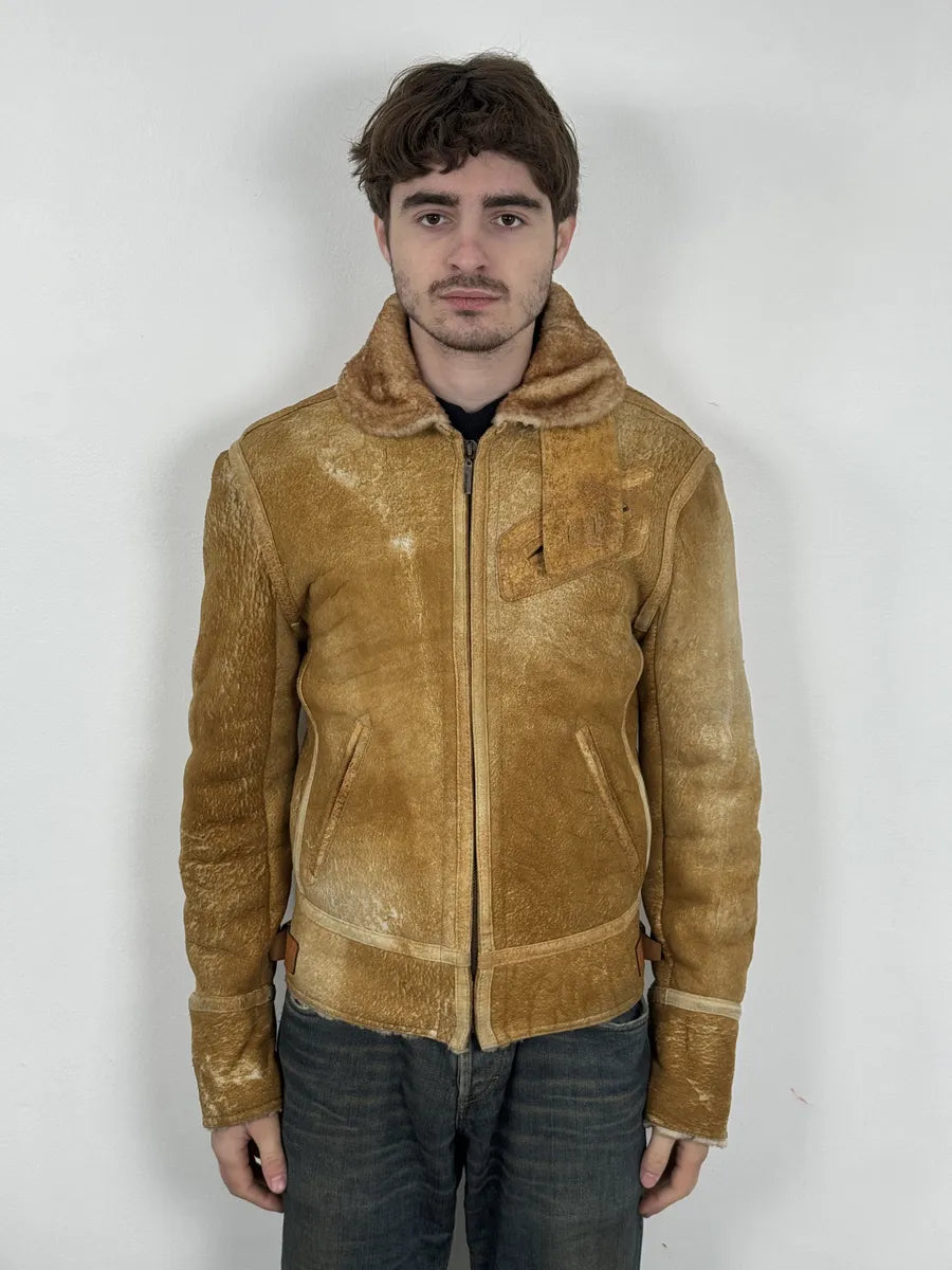FW2000 Roberto Cavalli Beige Shearling Leather Jacket  eTmJcDt 2