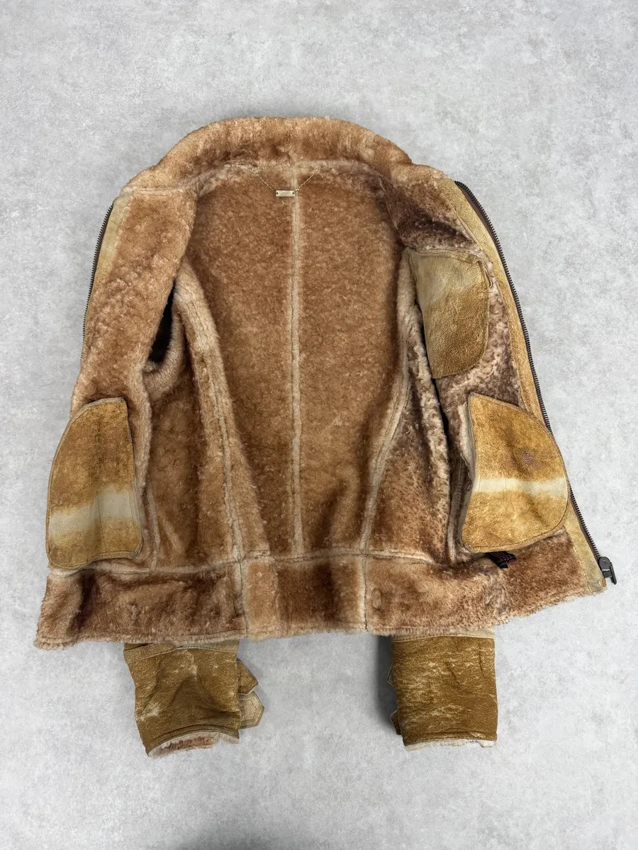 FW2000 Roberto Cavalli Beige Shearling Leather Jacket  eTmJcDt 7