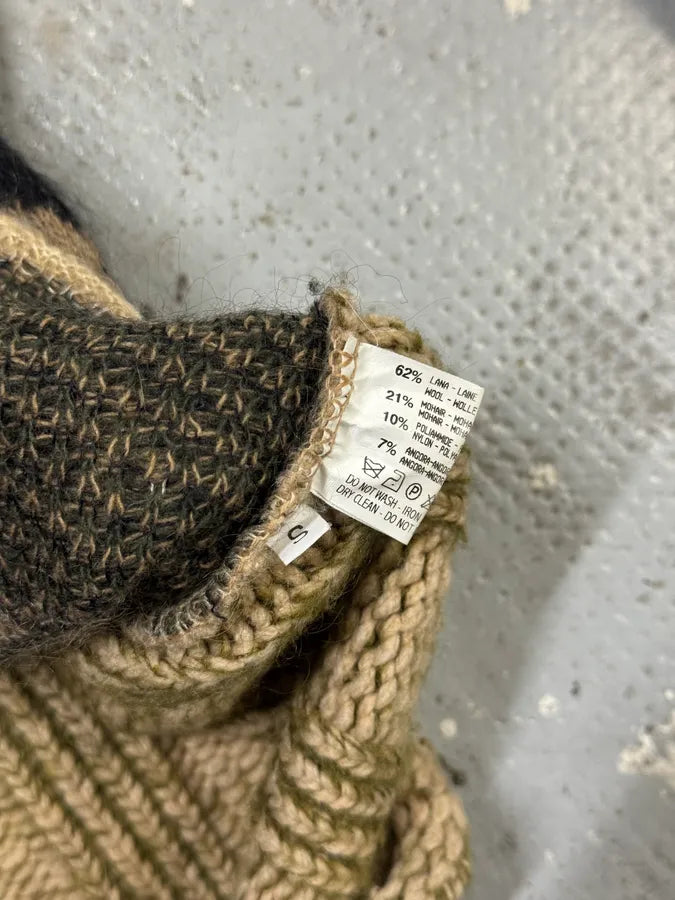 FW2000 Roberto Cavalli Beige Wool Lynx Turtleneck Sweater rrxZVto 5