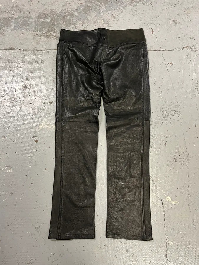 FW2000 Roberto Cavalli Black Low Waist Leather Pants yozvgKR 6