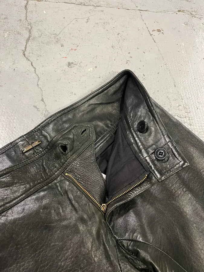 FW2000 Roberto Cavalli Black Low Waist Leather Pants yozvgKR 8
