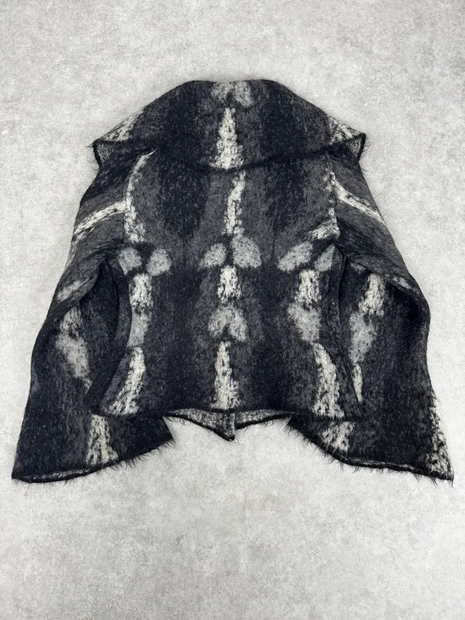 AW2002 Roberto Cavalli Black Mohair Abstract Animal Print Cardigan ulvoBOY 4