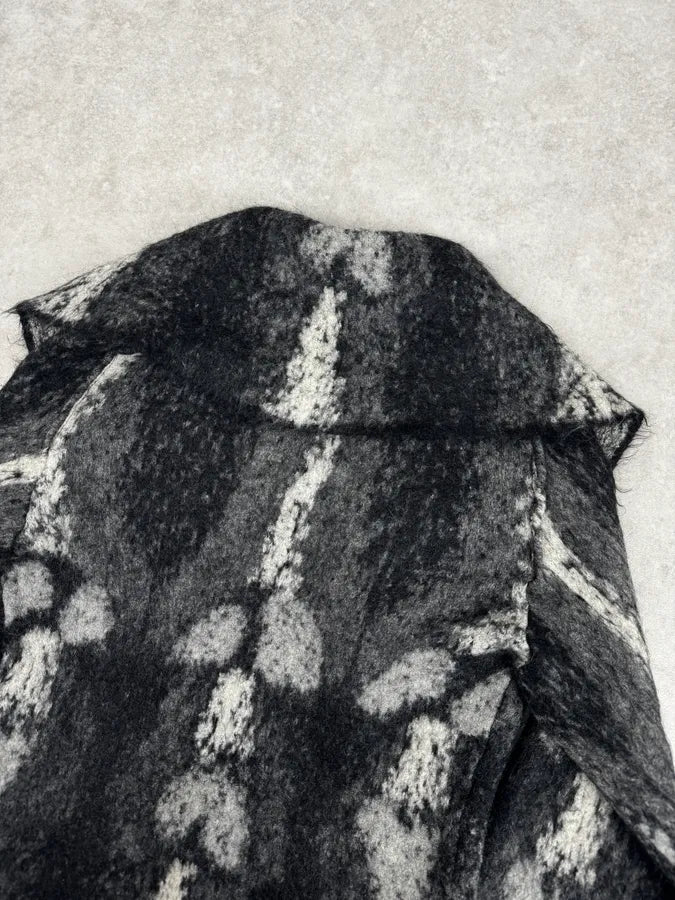 AW2002 Roberto Cavalli Black Mohair Abstract Animal Print Cardigan ulvoBOY 7