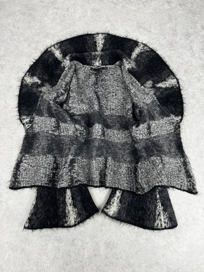 AW2002 Roberto Cavalli Black Mohair Abstract Animal Print Cardigan ulvoBOY 8