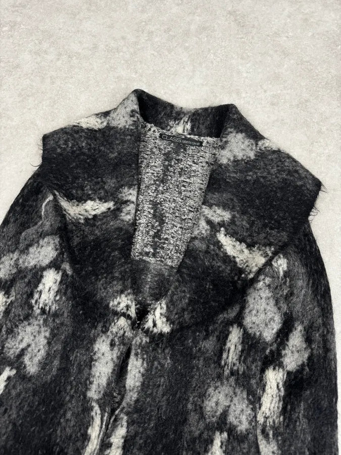 AW2002 Roberto Cavalli Black Mohair Abstract Animal Print Cardigan ulvoBOY 5