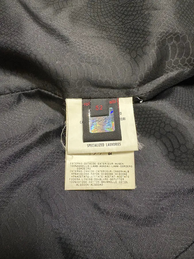 FW2000 Roberto Cavalli Black Raw Leather Blazer Suit (M) BuiVsgT 10